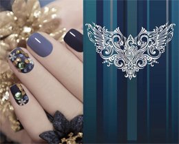 Decorating nails with designs.
